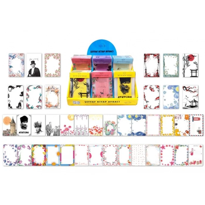 Stantlı Şeffaf Kitap Ayracı (40 Çeşit 320 Adet Ayraç)