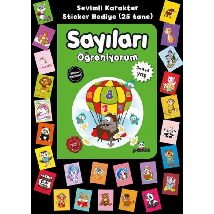 Stickerlı 3+4+5 Yaş Sayıları Öğreniyorum