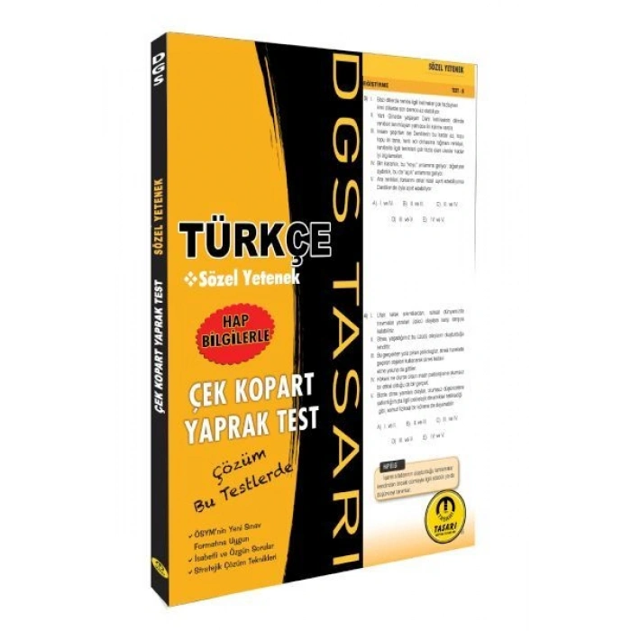 Tasarı DGS Türkçe Sözel Yetenek Yaprak Test Çek Kopart