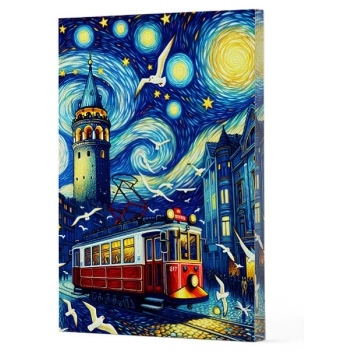 Van Gogh 1 - Galata Çizgili Yan Boyamalı Defter