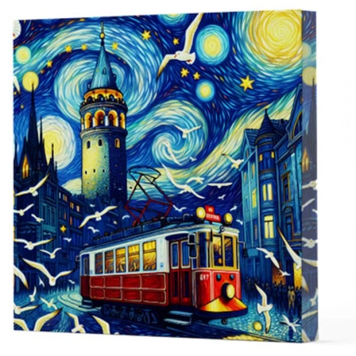 Van Gogh 1 Galata - Çizgisiz Yan Boyamalı Defter