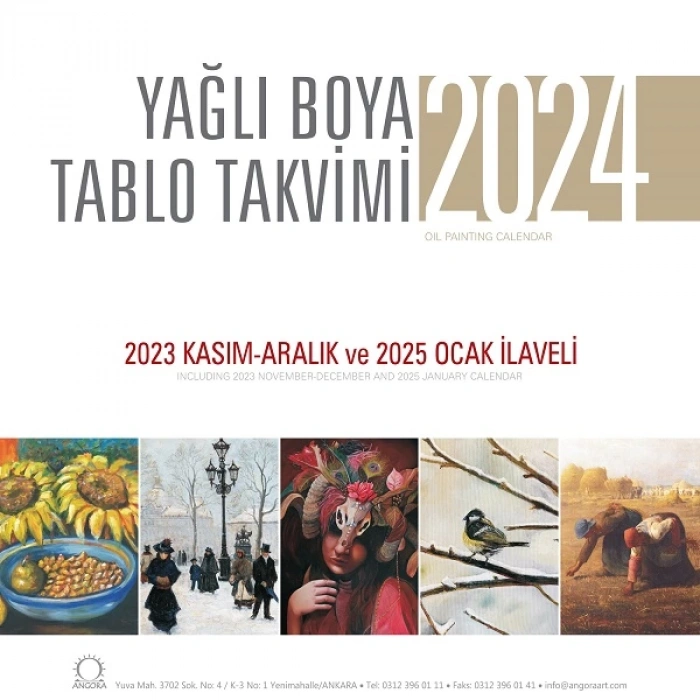Yağlı Boya Tablo Takvimi 2024 Duvar Takvimi