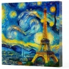 Van Gogh 9 Eyfel Kulesi - Çizgisiz Yan Boyamalı Defter