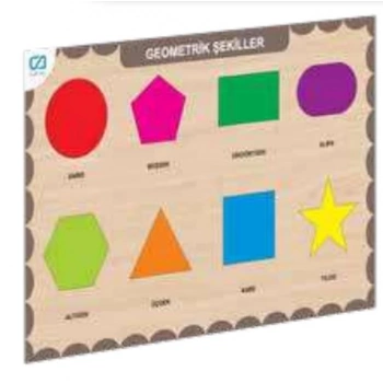 Ahşap Geometrik Şekiller Eğitici Set