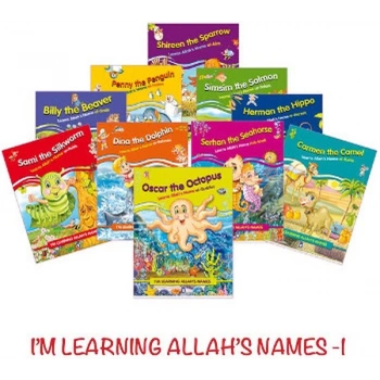 Allahın İsimlerini Öğreniyorum - 1 (10 Kitap Set İngilizce)