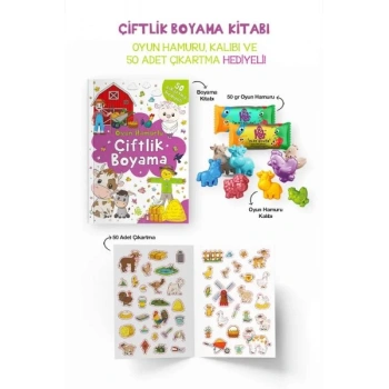 Çiftlik Boyama Kitabı - Oyun Hamurlu - 3 Yaş +