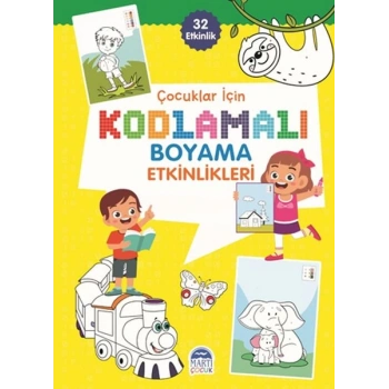 Çocuklar İçin Kodlamalı Boyama Etkinlikleri - Sarı - 32 Etkinlik