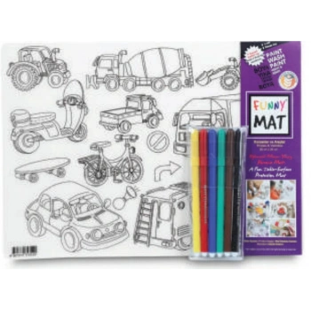 Funny Mat - Korsanlar Ve Araçlar 6Lı Kalem Hediyeli 25 x 35 cm