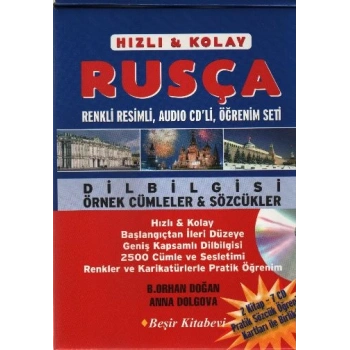 Hızlı-Kolay Rusça Öğrenim Seti (2 Kitap+3 CD Pratik Öğrenim Kartları ile Birlikte)