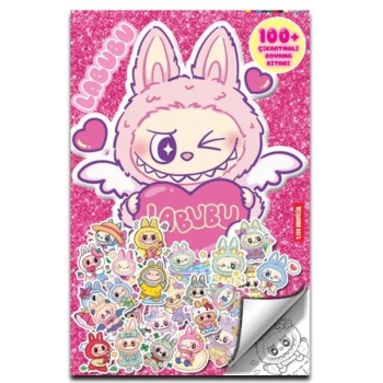 Labubu- 100 Çıkartmalı Boyama Kitabı