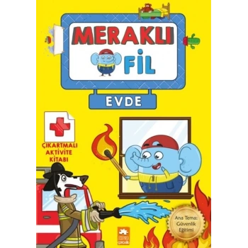Meraklı Fil-Evde-Çıkartmalı Aktivite Kitabı