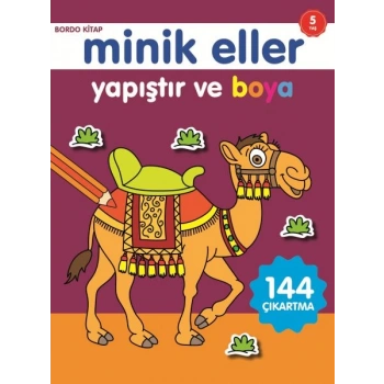 Minik Eller Yapıştır Ve Boya - Bordo Kitap