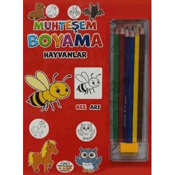 Muhteşem Boyama - Hayvanlar + 6lı Boya Kalemi