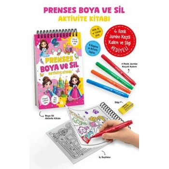 Prenses - Boya ve Sil Aktivite Kitabı / 3 Yaş +