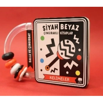 Siyah Beyaz Çıngıraklı Kitaplar Kelimeler