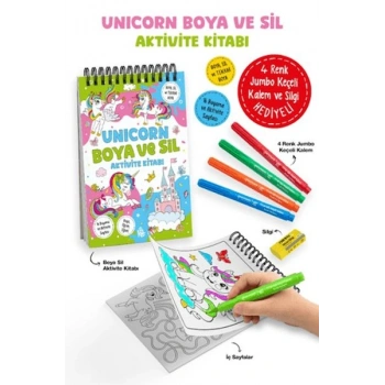 Unicorn - Boya ve Sil Aktivite Kitabı / 3 Yaş +