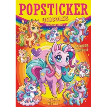 Unicorns Boyama Kitabı Popsticker
