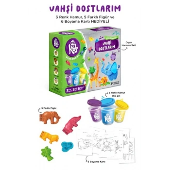Vahşi Dostlarım Oyun Hamuru Seti (14 Parça - 344 Gr)