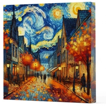 Van Gogh 3 Sokak - Çizgisiz Yan Boyamalı Defter