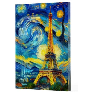 Van Gogh 9 - Eyfel Kulesi Çizgili Yan Boyamalı Defter