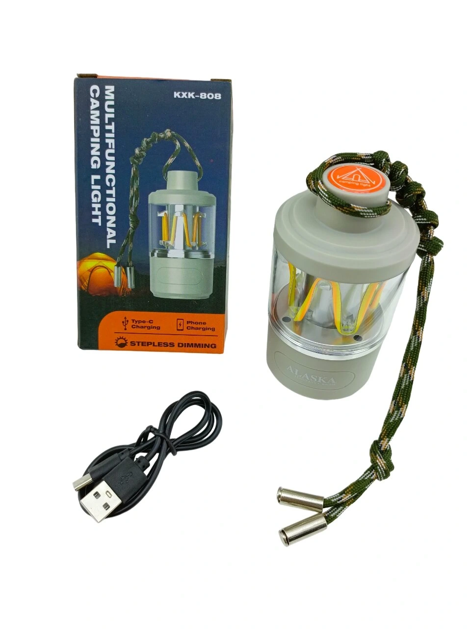 ALASKA MULTIFUNCTIONAL CAMPING LIGHT KXK-808 ( 3IN1= KAMP LAMBASI & FENER & POWERBANK ) (USB ŞARJ)*100