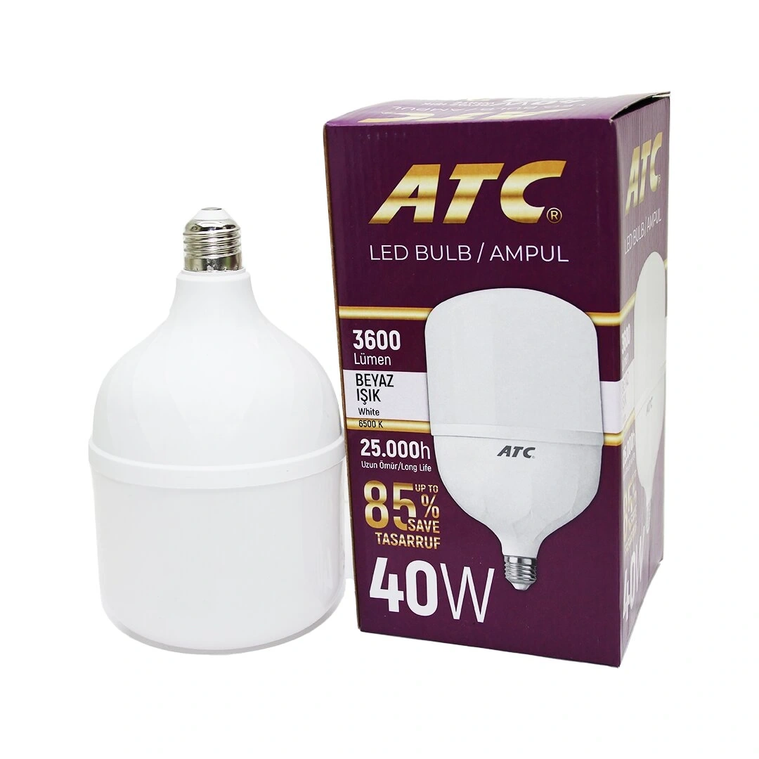 ATC-LW-( 40W ) TORCH LED BULB AMPUL ( BEYAZ & 6500K ) (E27) ( 3600 LÜMEN ) ( 25.000 SAAT ÖMÜR ) ( IŞIK AÇISI=240° ) ( IP40 )*50
