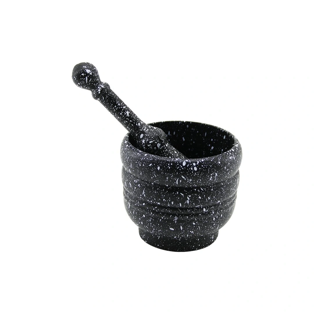 BAROTTİ DMR-8700 ( PLASTİK ) HAVAN ( SARIMSAK DÖVECEK ) (FİLELİ AMBALAJ) (SİYAH ZEMİN & SERPME BEYAZ BOYA DESENLİ)*60