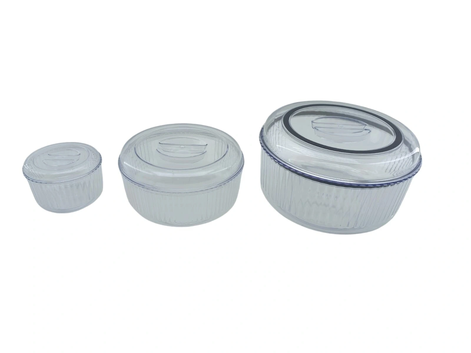 CRYSTAL WARE F-402 ( 3PCS SET ) ( YUVARLAK & 4750ML ) SAKLAMA KABI ( MİKA & KRİSTAL PLASTİK )*12=K