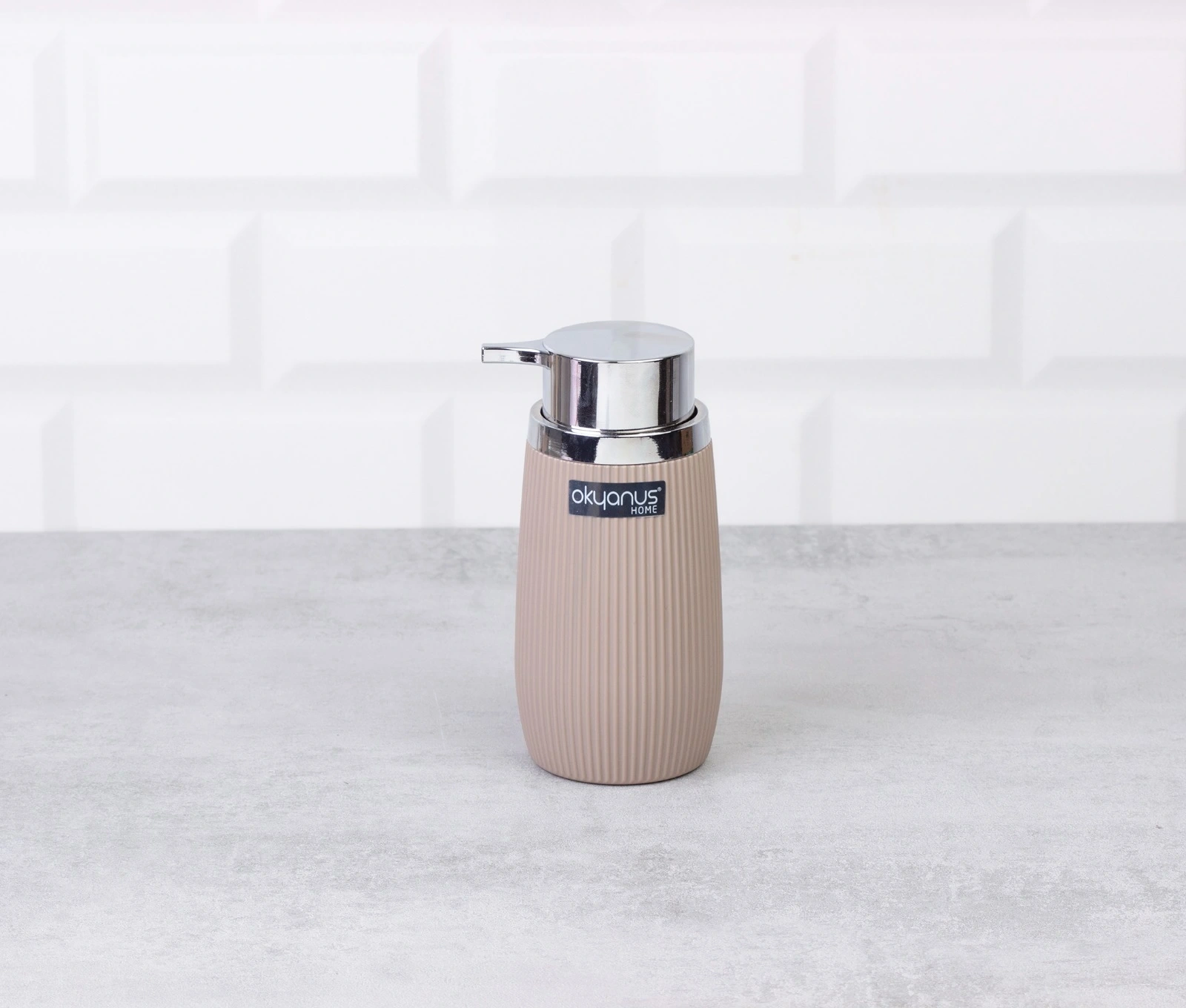 FREEHOME OKY-480-1 ( ÇİZGİLİ YUVARLAK ) ( KROM & MİX ) SIVI SABUNLUK*12X4