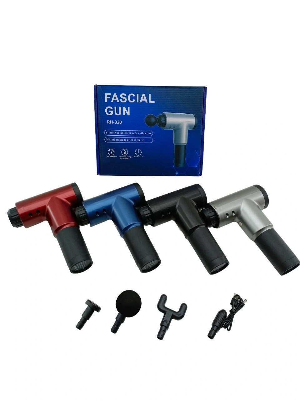 GOLD ORION FASCIAL GUN KH-320 (ŞARJLI) MASAJ ALETİ (TABANCA MODEL) (TOP & Y ŞEKİL & KALEM UÇ) (6 SEVİYE TİTREŞİM) (KAS MASAJI)*16