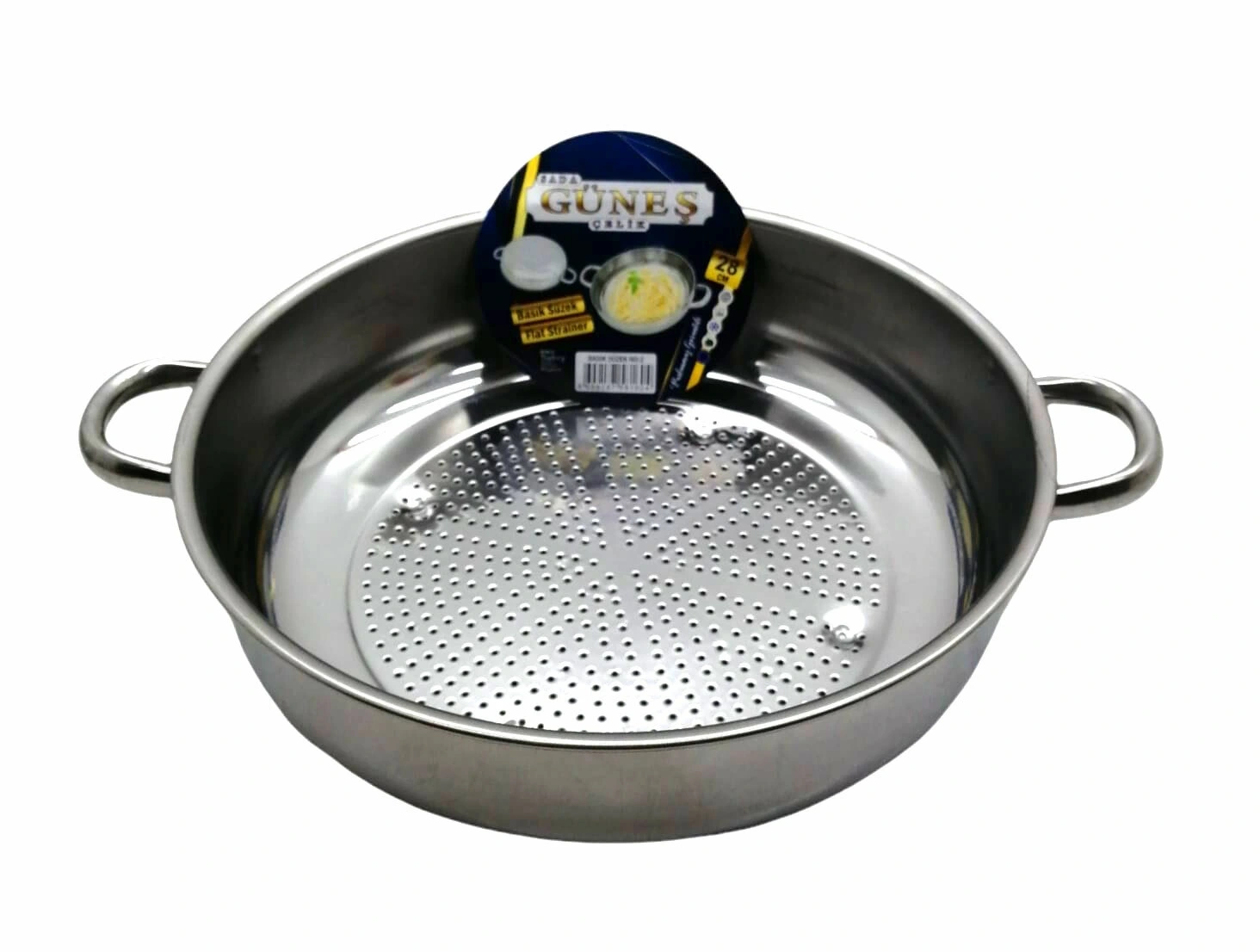 GÜNEŞ ( NO-2 & 28CM ) ( BASIK ) SÜZEK METAL SÜZGEÇ*75