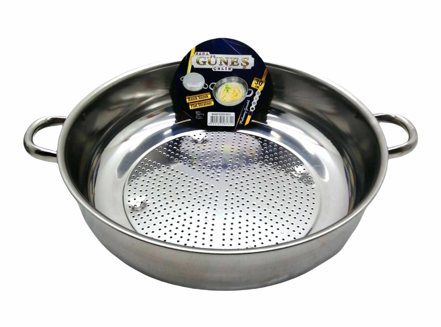 GÜNEŞ ( NO-3 & 30CM ) ( BASIK ) SÜZEK METAL SÜZGEÇ*50