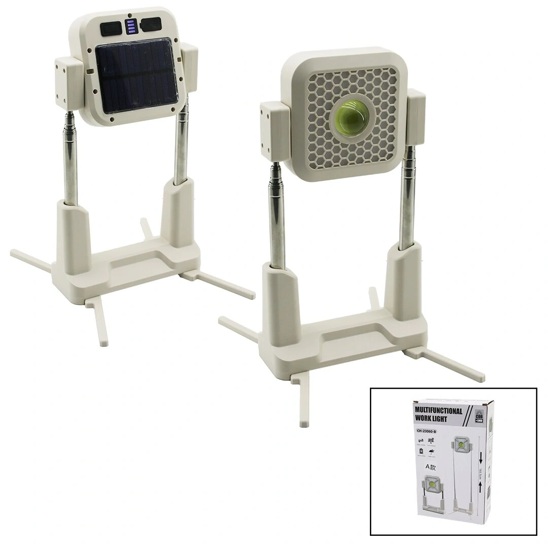 HASUBA HS-247 CH-23060-A (SOLARLI) (UZAYAN AYAK=30.3-165.5CM) KAMP FENER PROJEKTÖR (USB ŞARJ& POWERBANK) (ASKILIKLI)*24