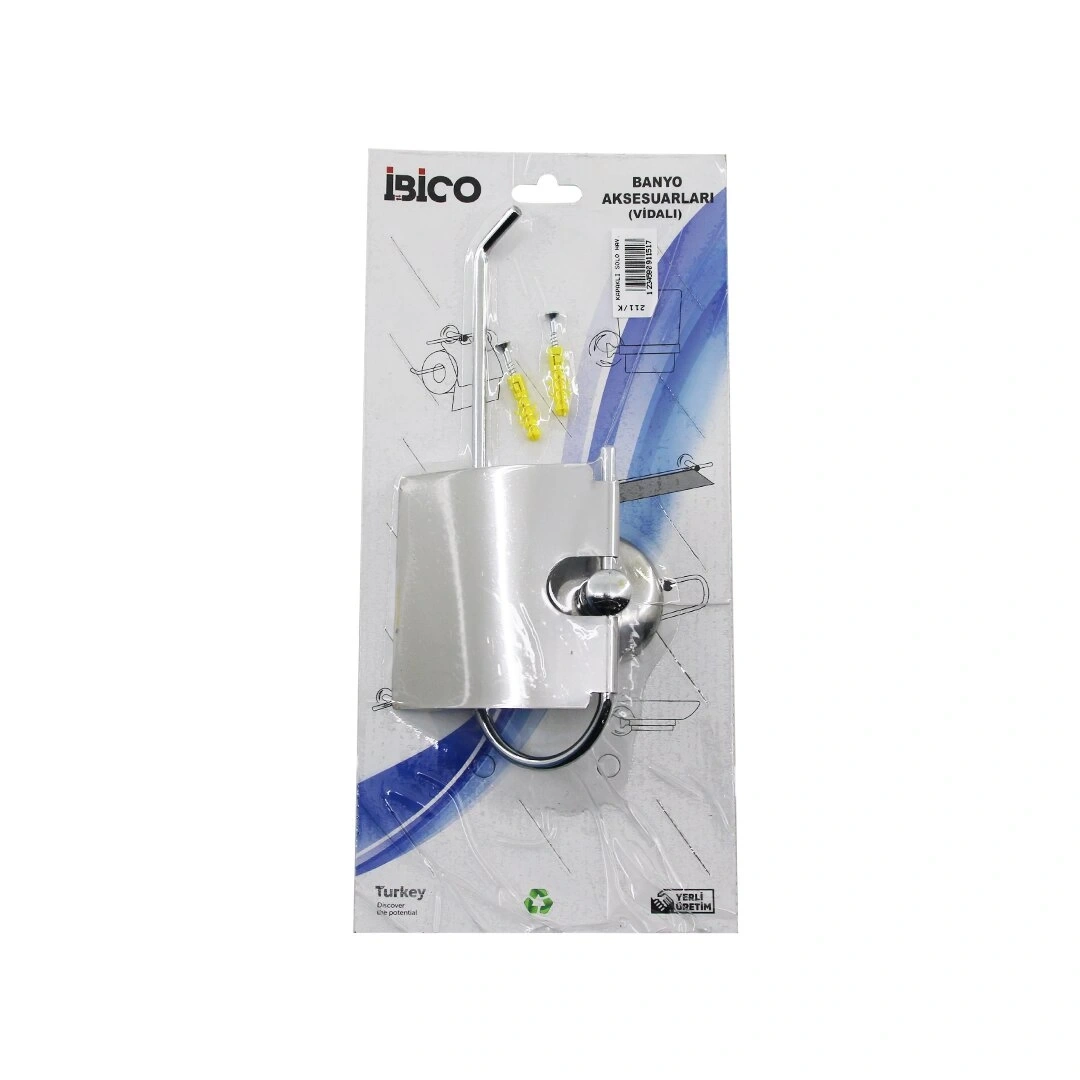 İBİCO BANYO BNY-211K ( KAPAKLI ) METAL ( SOLO KAĞIT HAVLULUK ) ( VİDALI MONTAJ )*50
