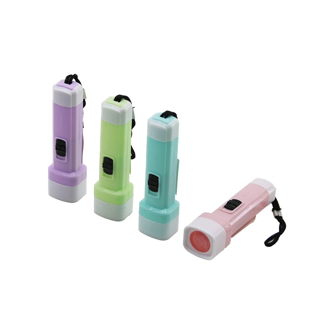 İBİCO İ10-009 LED FLASHLİGHT JY-2023 ( PİLLİ ) ( MİNİ=9CM ) EL FENERİ ( RENKLİ PLASTİK )*48X32