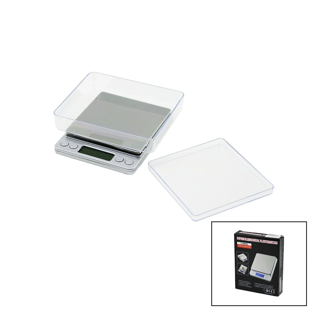İBİCO İ11-011 SUPERIOR MINI I-2000 (3000GR/0.01GR) (MİNİ=10.5X13CM) HASSAS TARTI & TERAZİ ( ŞEFFAF PLS.KAPAKLI & PİLLİ= 2PCS İNCE)*50