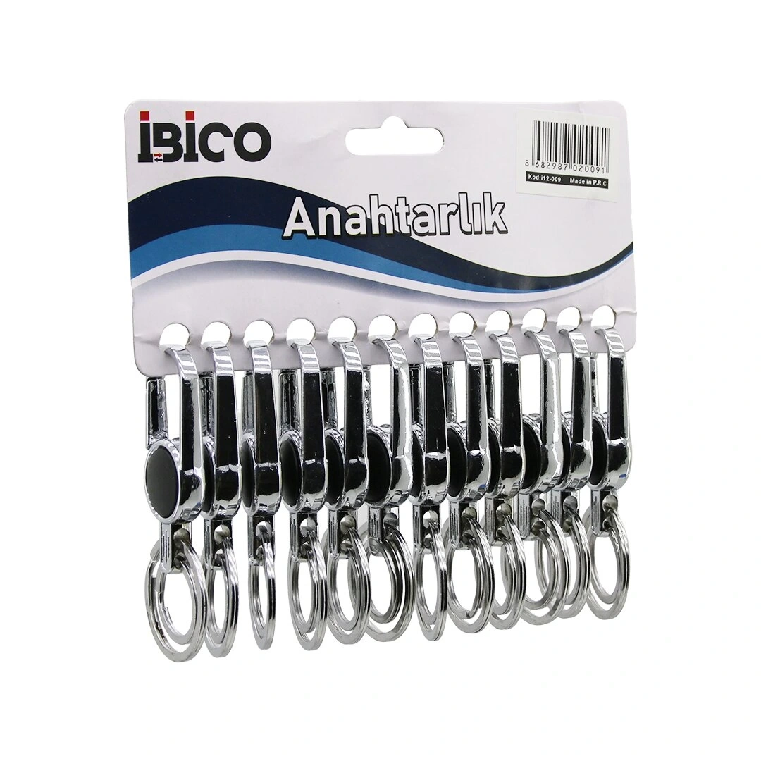 İBİCO İ12-009 ( ÇİFT HALKA ) METAL ANAHTARLIK*12X50
