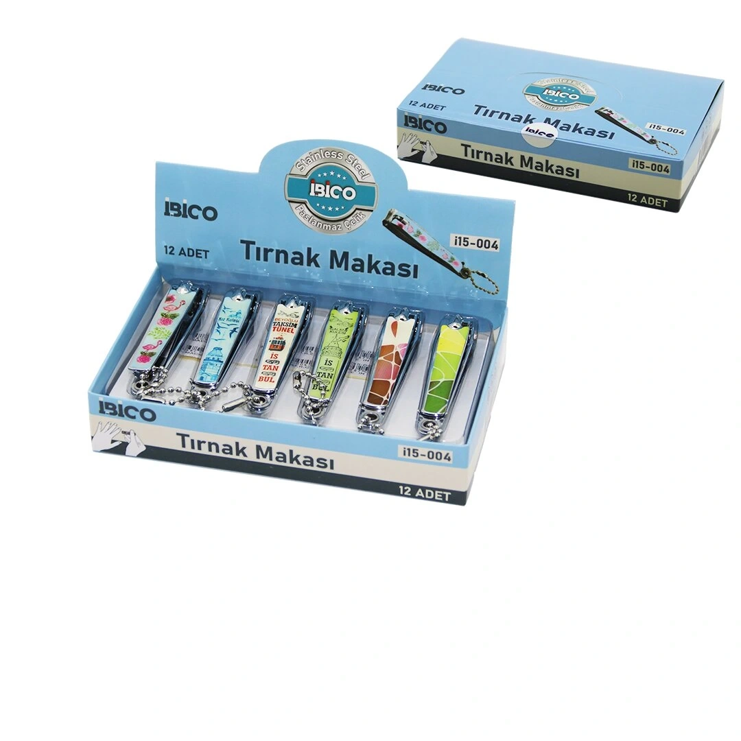 İBİCO İ15-004 ( BÜYÜK & RENKLİ DESENLİ ) TIRNAK MAKASI*12X50