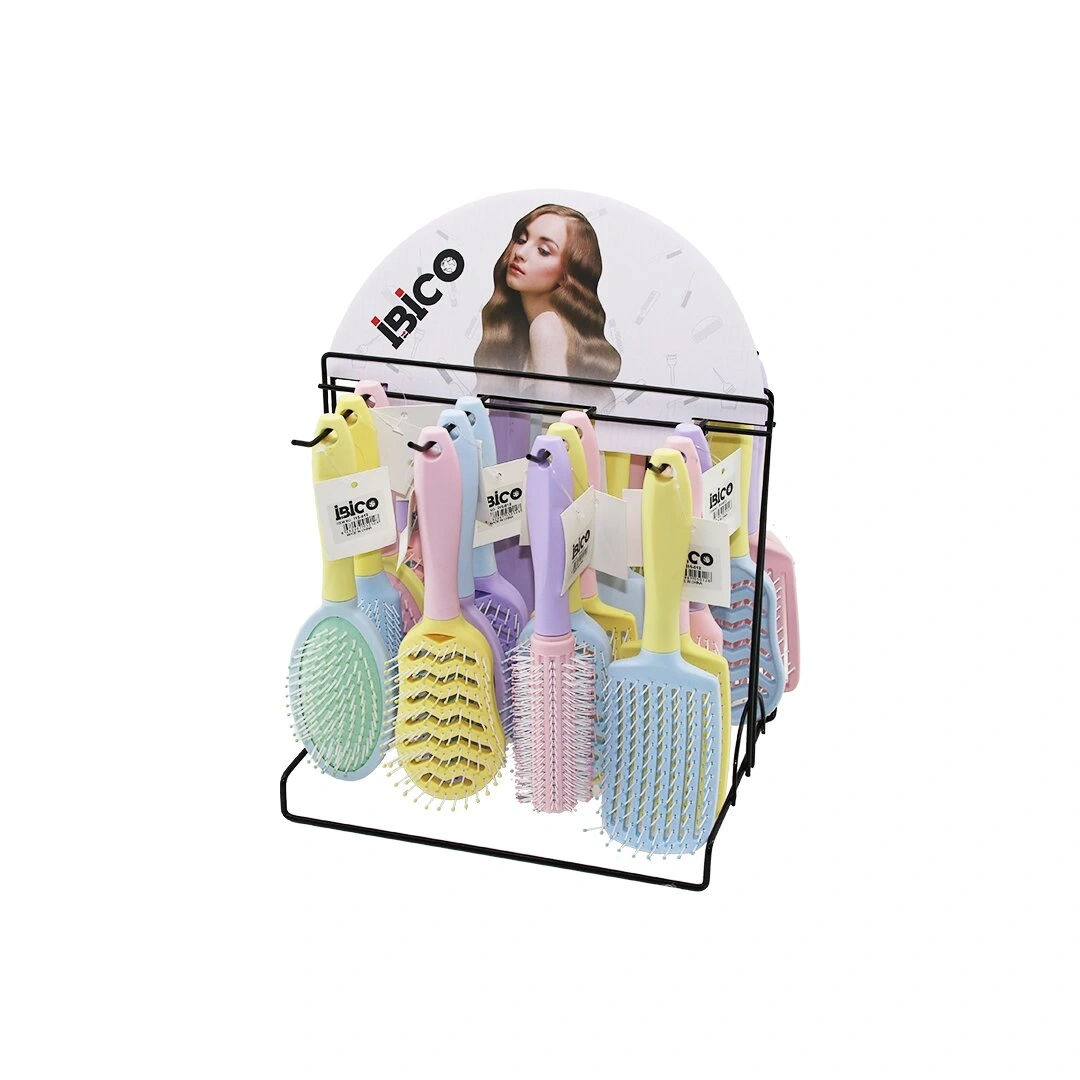 İBİCO İ15-012 (ÇİFT RENK PLS.SAP& GÖVDE) (FÖN & SAÇ FIRÇASI & TARAK) (MİX=6 MODEL& 4 RENK) (BEYAZ PLS.& RENKLİ TOP UÇ FIRÇA)*96=K