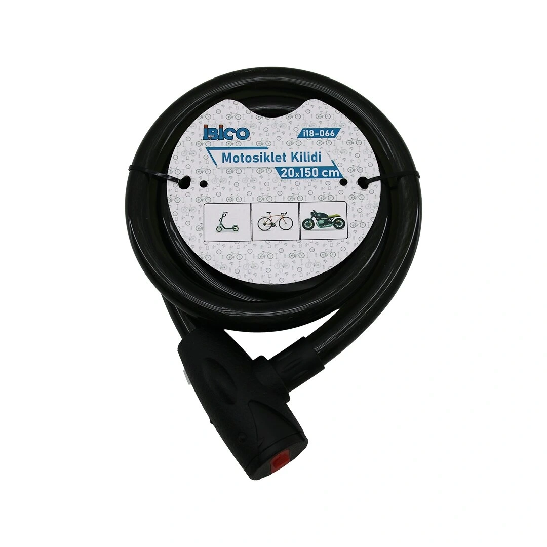 İBİCO İ18-066 ( ANAHTARLI ) MOTOR & BİSİKLET KİLİT ( 20MMX150CM )*30