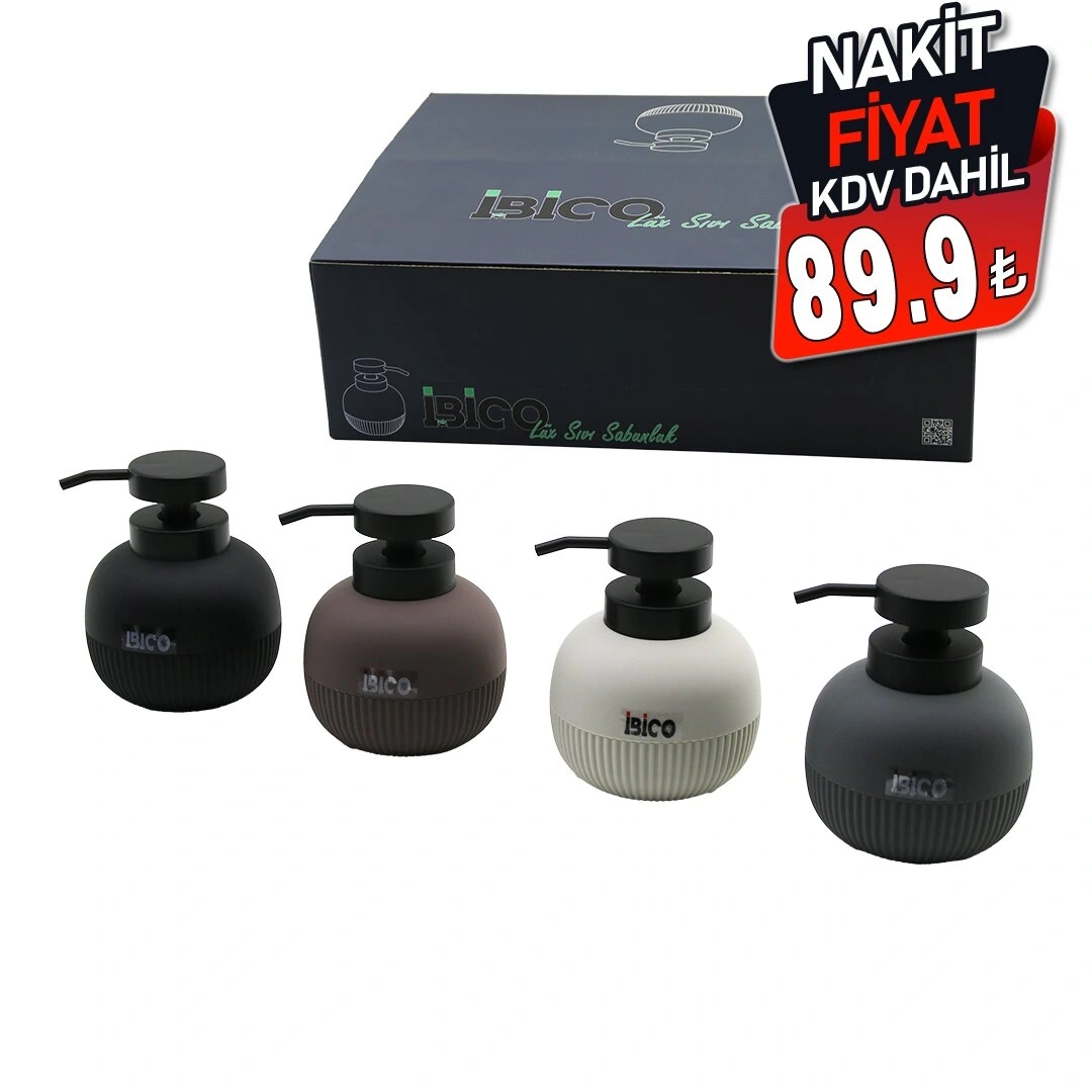 İBİCO İ21-051 ( OVAL & DİK ÇİZGİLİ ) RENKLİ PLASTİK SIVI SABUNLUK*12X4