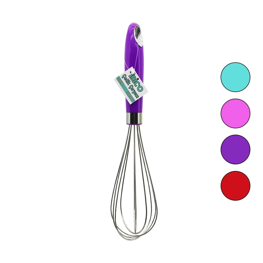 İBİCO İ22-065 ( 30CM ) ( RENKLİ & PLASTİK SAPLI ) METAL ÇIRPICI ( ÇIRPICI: 16CM + SAP: 14CM )*12X20