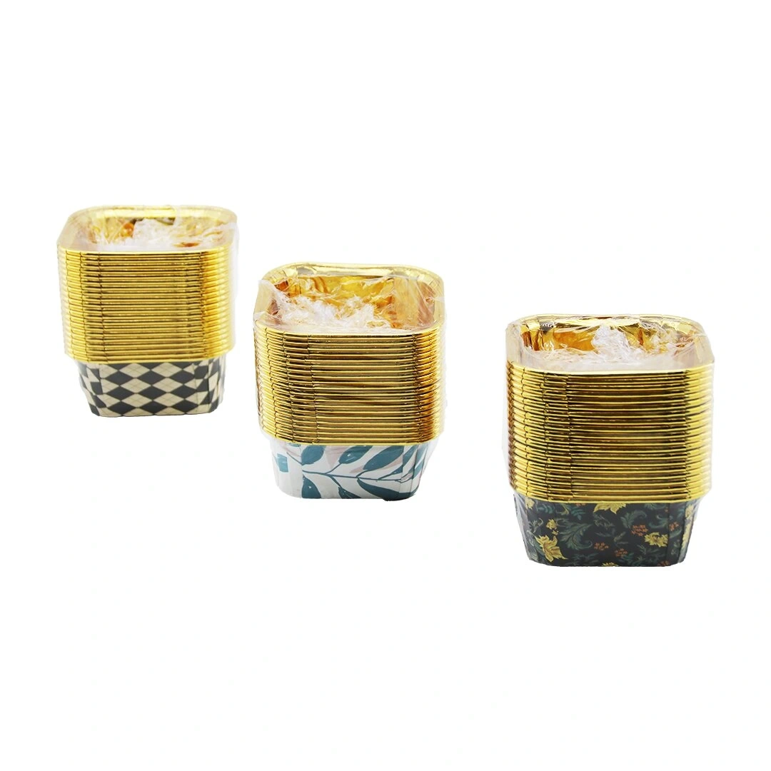 İBİCO İ22-170 ( 20PCS ) ( KARE & KALIN ) ( GOLD & FOLYOLU ) MUFFİN KAĞIT KEK KAPSÜLÜ*12X20