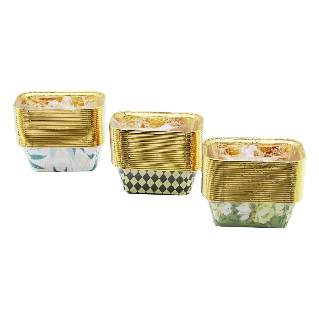 İBİCO İ22-171 ( 20PCS ) ( DİKDÖRTGEN & KALIN ) (GOLD & FOLYOLU) MUFFİN KAĞIT KEK KAPSÜLÜ*12X20