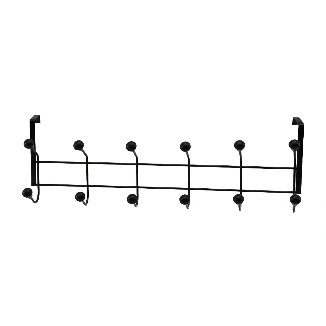 İBİCO K13-005 ( 6 KOLLU & SİYAH ) ( SİYAH PLASTİK BONCUKLU ) ( METAL ) AMERİKAN KAPI ARKASI ASKI*5X10