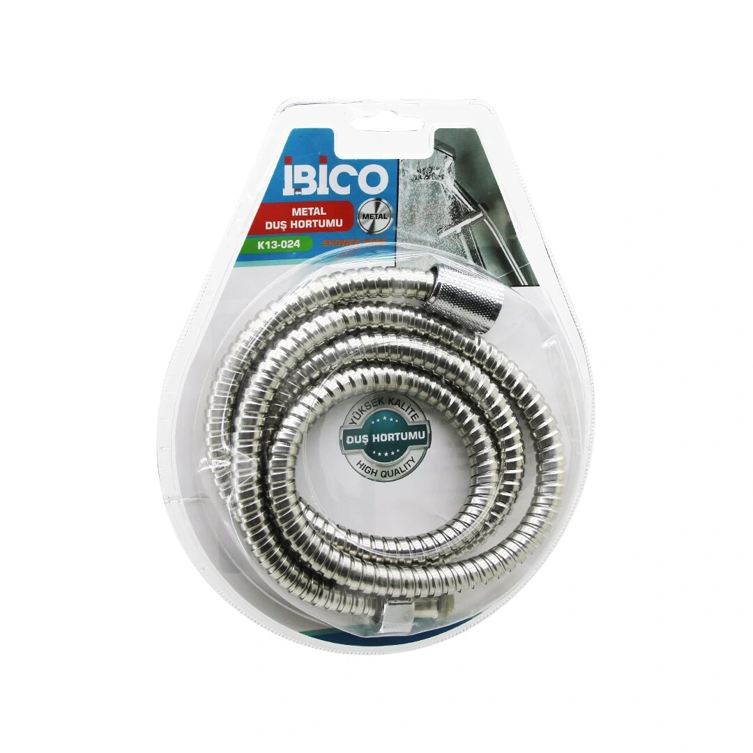 İBİCO K13-024 ( METAL ) DUŞ HORTUMU ( 150CM ) ( VAKUMLU AMBALAJ ) ( ANTİ TWİST=DOLANMAZ-KIVRILMAZ-KOPMAZ )*72