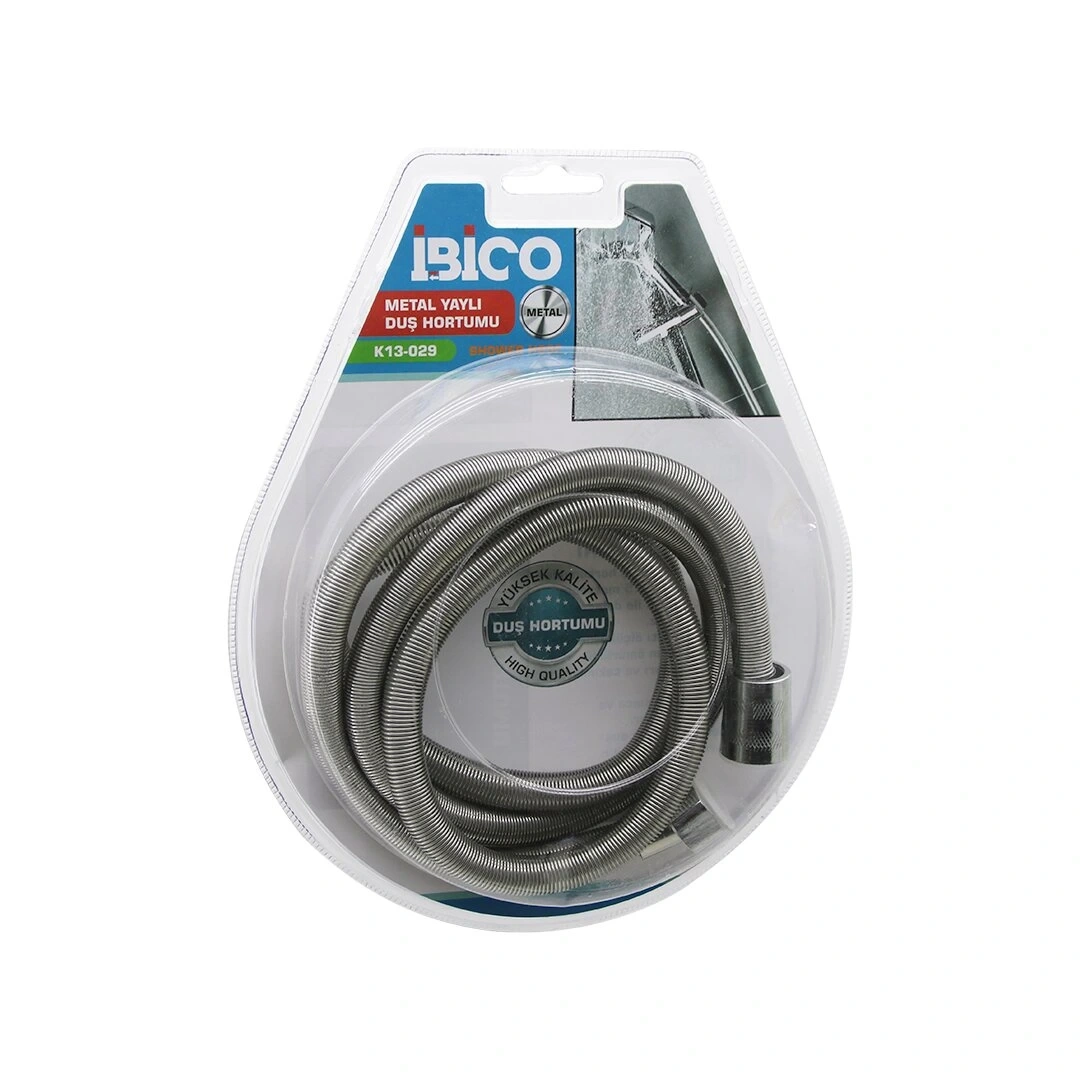 İBİCO K13-029 ( METAL YAYLI ) DUŞ HORTUMU ( 150CM ) ( VAKUMLU AMBALAJ ) ( ANTİ TWİST=DOLANMAZ-KIVRILMAZ-KOPMAZ )*70