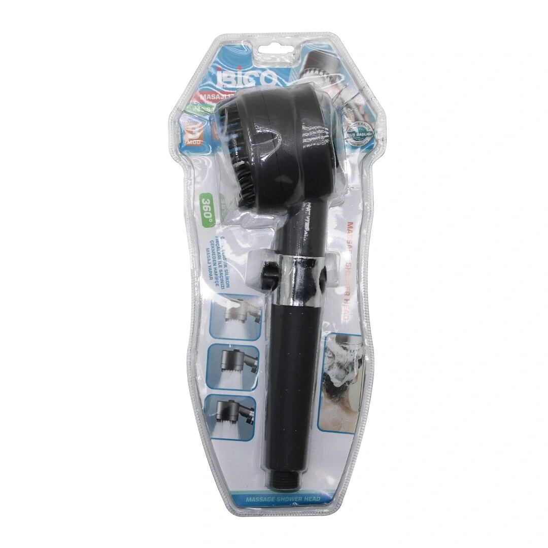 İBİCO K13-043 ( MASAJ UÇLU=ELASTİK SİLİKON ) ULTRA DUŞ BAŞLIK ( 360° ) ( 3 MOD= FONKSİYONLU ) ( SU STOP TUŞLU )*56