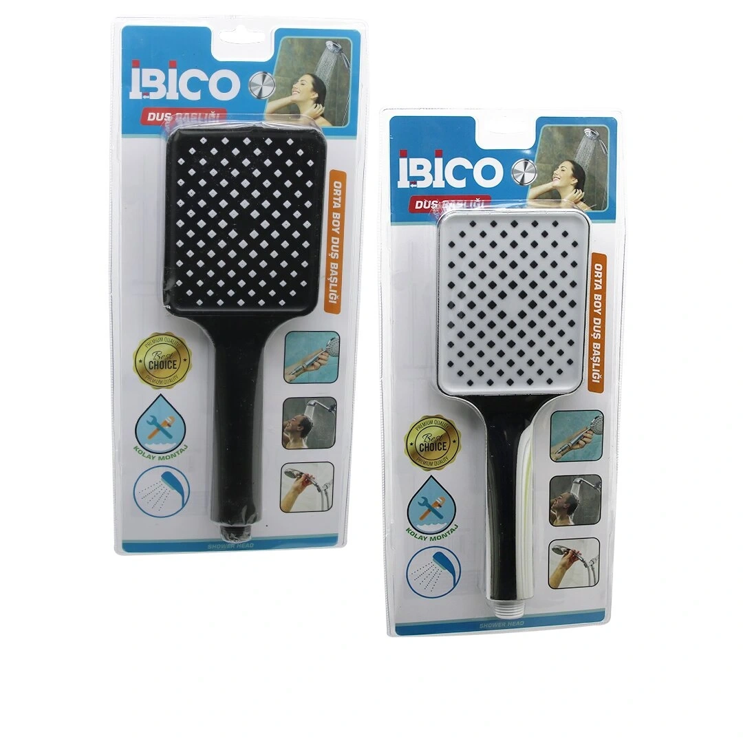 İBİCO K13-044 (ORTA BOY) DUŞ BAŞLIK (VAKUMLU) (KROM GÖVDE-SYH İĞNE & SYH GÖVDE & BYZ İĞNE) (D.GEN BAŞLIK=9.5X12CM) (SAP=14CM)*90