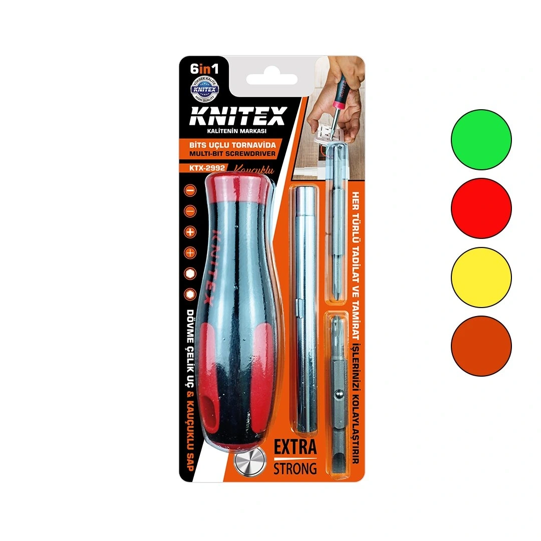 KNITEX KTX-2992 ( 6IN1 & ÇIKAR TAK ) KAUÇUKLU BİTS UÇLU TORNAVİDA*192